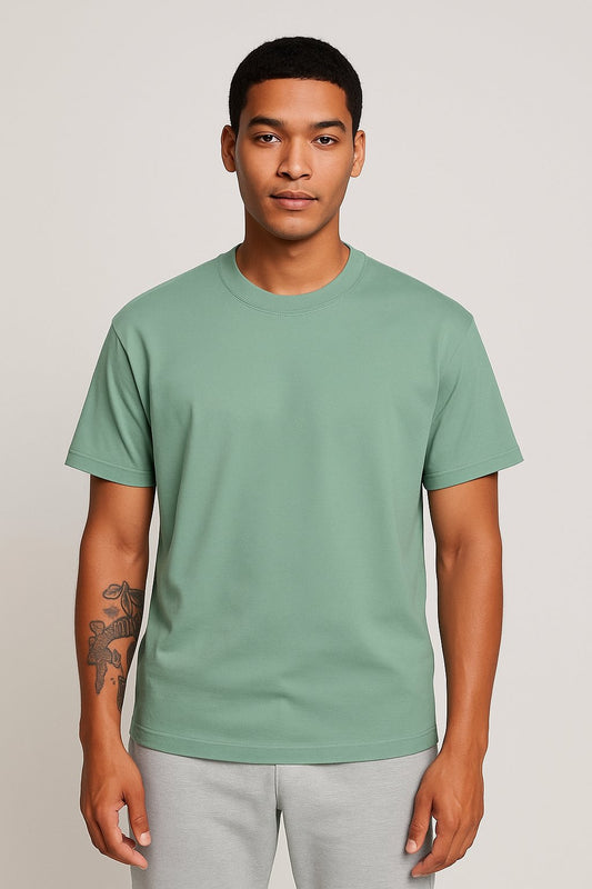 Oversized T-Shirt Solid - Saga Green