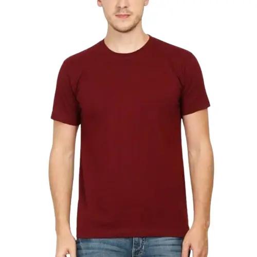 Maroon Plain Round Neck T-Shirt