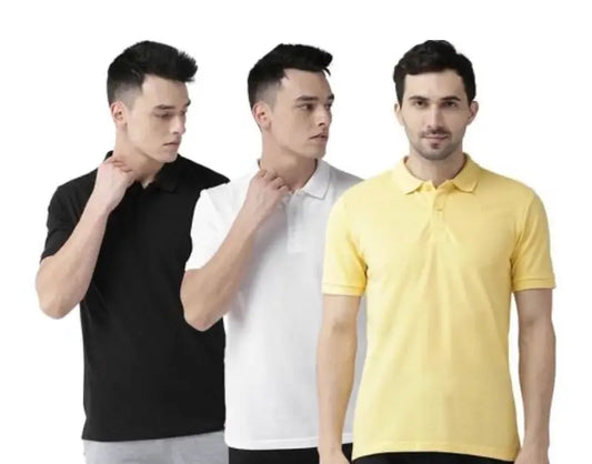 Cotton Blend Premium Polo T-shirt Pack of 3
