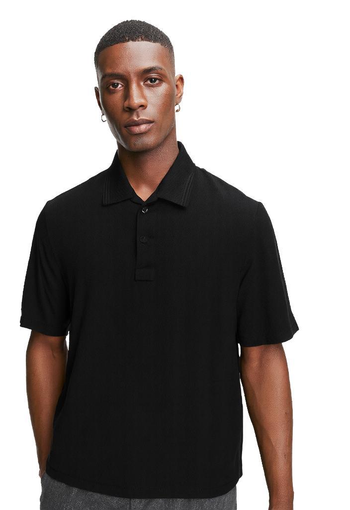 Cotton Blend Polo T shirt - Formal Black